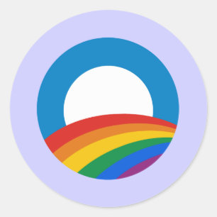 Obama Gay Pride Ronde Sticker