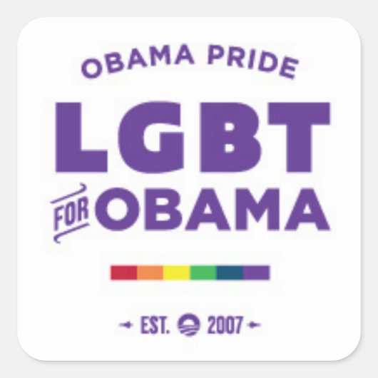 Obama Gay Pride Vierkante Sticker (Voorkant)