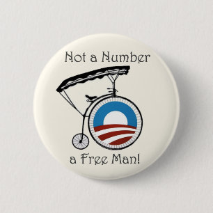 Obama geen getal ronde button 5,7 cm