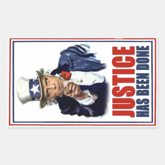 Obama gerechtigheid is gedaan Bin Laden Killed Rechthoekige Sticker (Voorkant)
