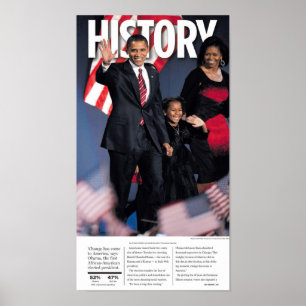Obama: Geschiedenis Poster krant