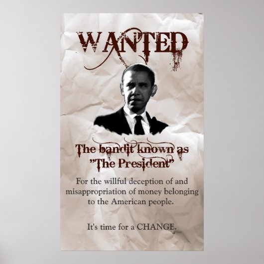 Obama Gezocht Poster (Voorkant)