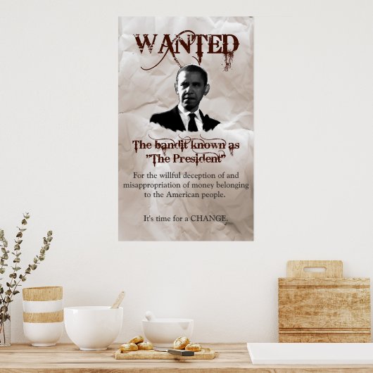 Obama Gezocht Poster (Keuken)