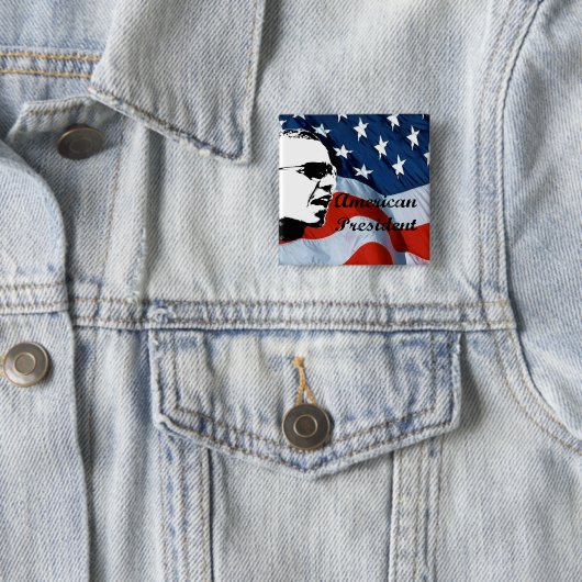 Obama Gifts 2 Vierkante Button 5,1 Cm (In situ)