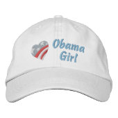 Obama Girl Geborduurde Pet (Voorkant)