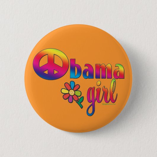 Obama Girl Ronde Button 5,7 Cm (Voorkant)