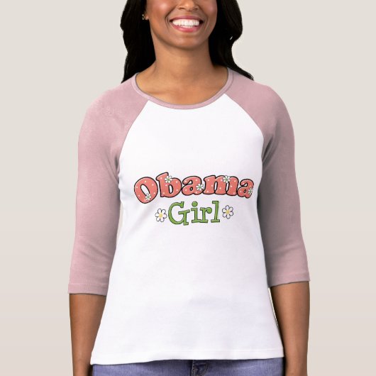 Obama Girl T shirt Raglan (Voorkant)