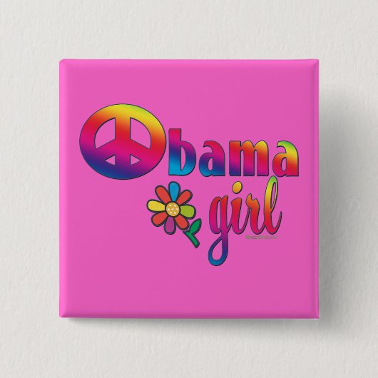 Obama Girl Vierkante Button 5,1 Cm (Voorkant)