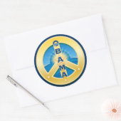 Obama GoldStar Peace Stickers, op wit Ronde Sticker (Envelop)