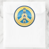 Obama GoldStar Peace Stickers, op wit Ronde Sticker (Tas)