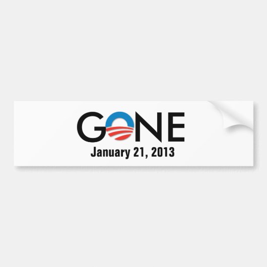 obama, GONE, 21 januari 2013 Bumpersticker (Voorkant)