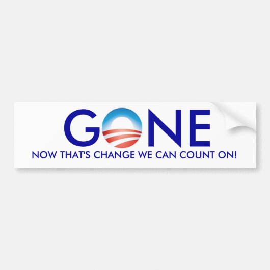 Obama, GONE. Bumpersticker (Voorkant)