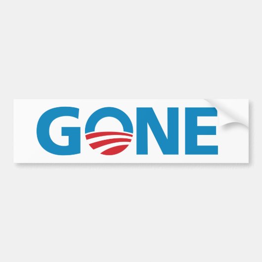 Obama, "GONE"-Bumpersticker Bumpersticker (Voorkant)