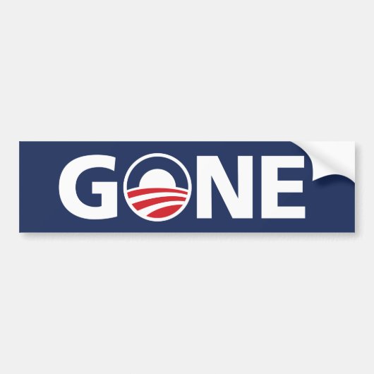 Obama, "GONE"-Bumpersticker Bumpersticker (Voorkant)