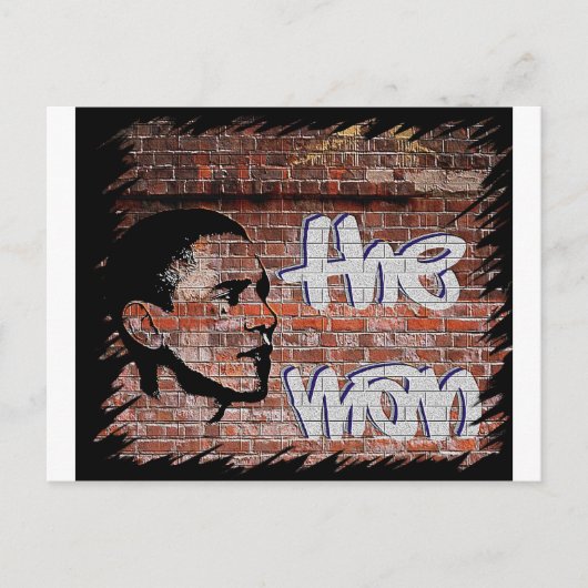 Obama Graffiti Briefkaart (Voorkant)