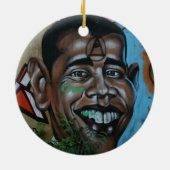 Obama Graffiti Keramisch Ornament (Achterkant)