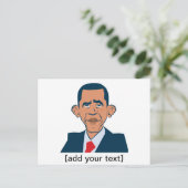 Obama - grappig portret briefkaart (Staand voorkant)