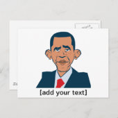 Obama - grappig portret briefkaart (Voorkant / Achterkant)