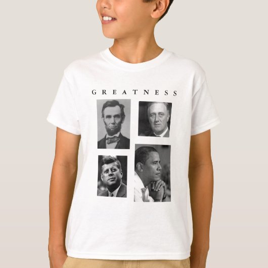 Obama GREATNESS Lincoln FDR JFK Obama - KINDER T-shirt (Voorkant)