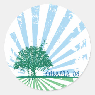 Obama Green Ronde Sticker
