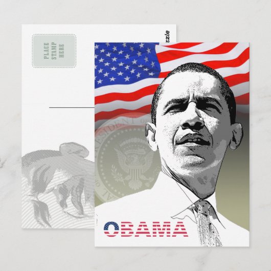 Obama - Groeten van... - BRIEFKAART - SJABLOON (Voorkant / Achterkant)