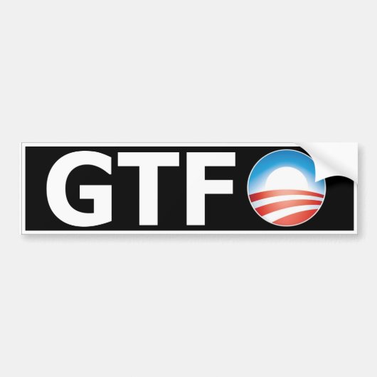 Obama GTFO 2012 Bumpersticker (Voorkant)