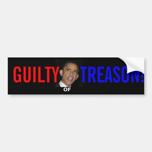 OBAMA GUILTY OF TREASON BUMPERSTICKER (Voorkant)