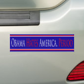 Obama haat Amerika Periode - Bumpersticker (Op auto)