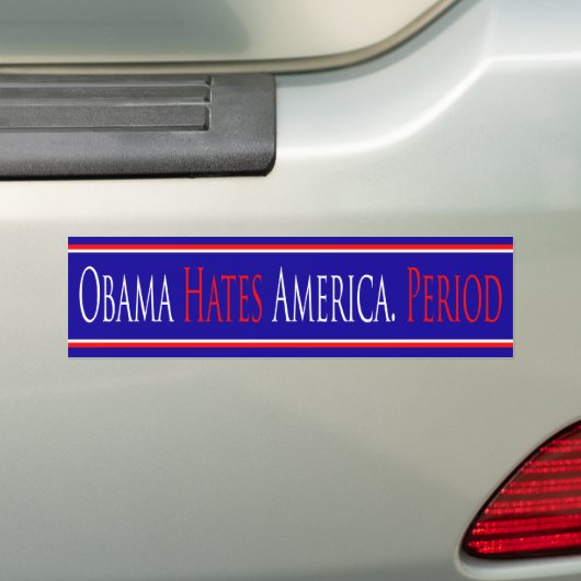 Obama haat Amerika Periode - Bumpersticker (Op auto)