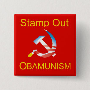 Obama Hammer en Sickle Communism Button