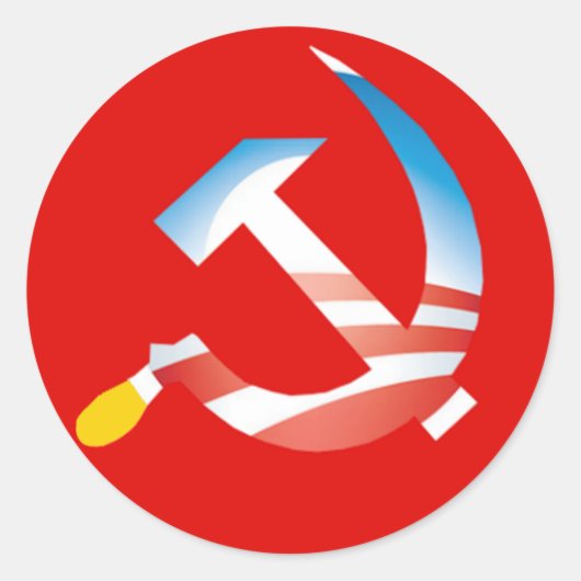 Obama Hammer en Sickle Sticker (Voorkant)