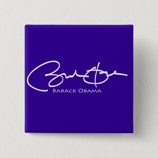 Obama-handtekening Vierkante Button 5,1 Cm (Voorkant)
