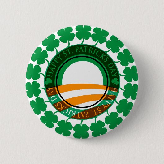 Obama Happy St Patricks Day Ronde Button 5,7 Cm (Voorkant)