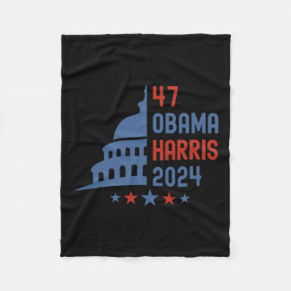 Obama Harris presidentsverkiezingen 2024 Fleece Deken