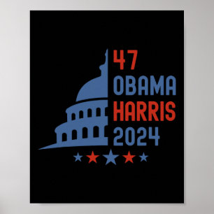 Obama Harris presidentsverkiezingen 2024 Poster