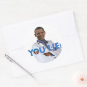 Obama Health Care, je liegt Ronde Sticker (Envelop)