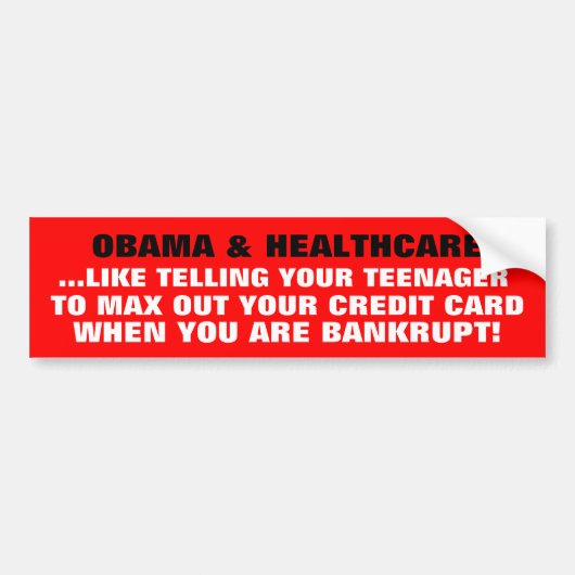 OBAMA & HEALTHCARE - HET KADER VAN HET SOCIALISME! BUMPERSTICKER (Voorkant)