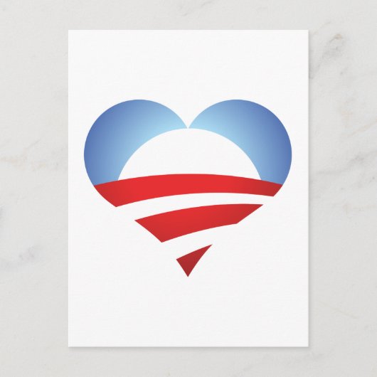 Obama Heart Briefkaart (Voorkant)