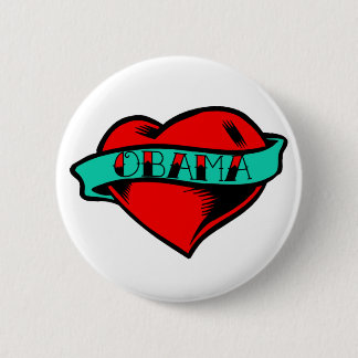 Obama Heart Tattoo Ronde Button 5,7 Cm