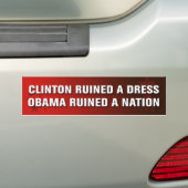 Obama heeft een natie geruïneerd bumpersticker (Op auto)