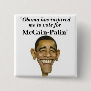 "Obama heeft geïnspireerd, ik stem voor... Vierkante Button 5,1 Cm