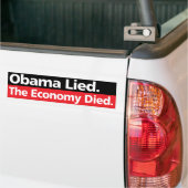 Obama heeft gelogen. De economie stierf. Bumpersticker (Op Truck)