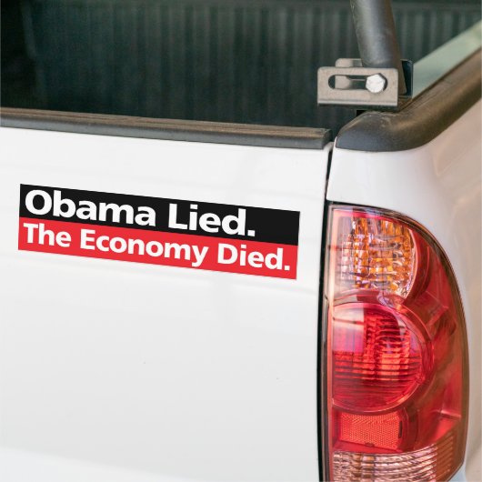 Obama heeft gelogen. De economie stierf. Bumpersticker (Op Truck)