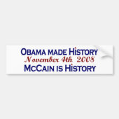 Obama heeft geschiedenis 2008 bumpersticker (Voorkant)