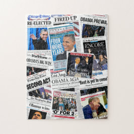Obama herkozen als krant Collage Puzzle Legpuzzel