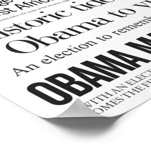Obama: Het 44e President Headline Collage Poster (Hoek)