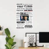 Obama: Het 44e President Headline Collage Poster (Thuiskantoor)