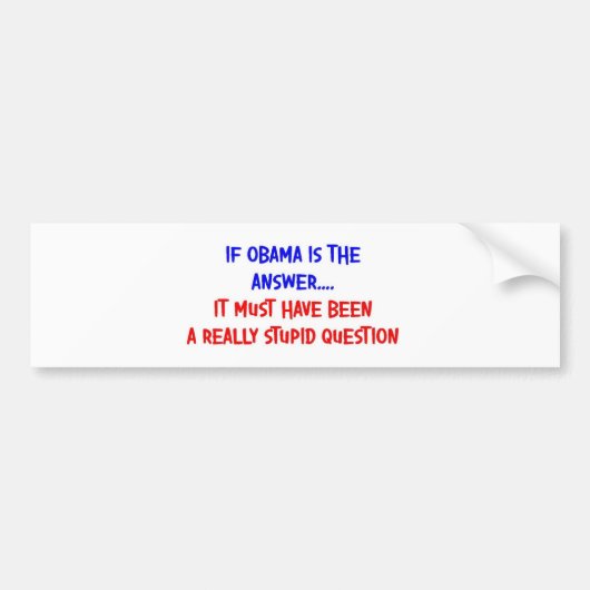 OBAMA HET ANTWOORD BUMPERSTICKER (Voorkant)