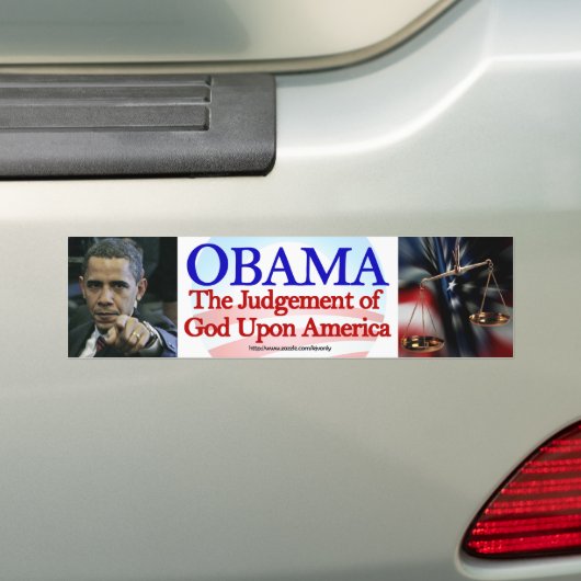 OBAMA, HET ARREST VAN GOD OP AMERIKA BUMPERSTICKER (Op auto)