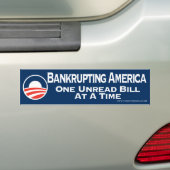 Obama: het bankroet van amerika 1 unread bill per bumpersticker (Op auto)